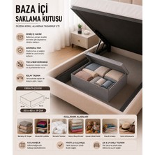 Pixue 2’li Premium Baza Tipi Kapaklı Sert Formlu Saklama Kutusu Seti (50X40X19 Cm)