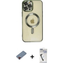 Marsilyan™- iPhone 12 Pro Max Kılıf Nova Işık Özel Seri - Şeffaf Uv Polymer Nano Ekran Koruyucu + Metal Kamera Lens Koruma Cam - Kı