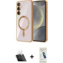 Marsilyan™- Galaxy A54 5g Kılıf Nova Işık Özel Seri - Şeffaf Pasifik Cam Ekran Koruyucu + Kamera Lens Koruma Cam - Sf