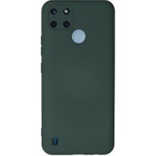 Mestore Realme C25Y Kılıf Nano Içi Kadife Silikon - Koyu Yeşil