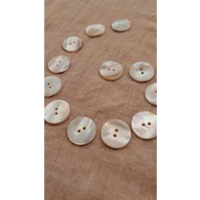 ILCARE Doğal Hakiki Inci Midye Kabugu Düğme -17 mm 12 Adet