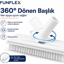 Funflex 360° Döner Başlıklı Sert Kıllı Çekçekli Temizlik Fırçası Universal Sap Uyumlu