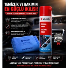 Würth Sentetik Güderi Bez 38X60 cm 130 gr & Silikon Sprey 500 ml Metal Plastik Lastik Parçalar Için Uzun Süreli Koruma Özellikli