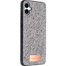 Mestore Onegif Samsung Galaxy A06 Bright Simli Kapak - Gümüş