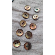ILCARE Doğal Hakiki Inci Midye Kabugu Düğme 14 mm 10 Adet