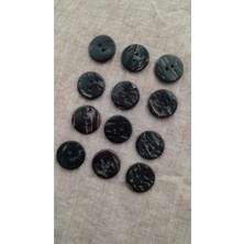 ILCARE Doğal Siyah Hakiki Inci Midye Kabugu Düğme -17 mm 12 Adet