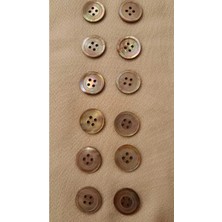 ILCARE Doğal Hakiki Inci Midye Kabugu Düğme 18 mm 12 Adet