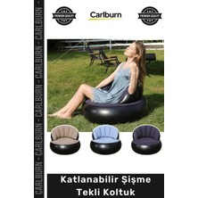 Carlburn #koltuk Kadife Dokulu Ergonomik Konforlu Kamp Bahçe Portatif Katlanabilir Şişme Tekli Koltuk