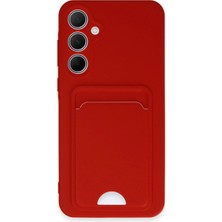 Mestore Samsung Galaxy A35 5g Kılıf Kelvin Kartvizitli Silikon - Kırmızı
