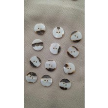 ILCARE Doğal Hakiki Inci Midye Kabugu Düğme 15 mm 12 Adet