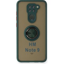 Mestore Xiaomi Redmi Note 9 Kılıf Montreal Yüzüklü Silikon Kapak - Yeşil