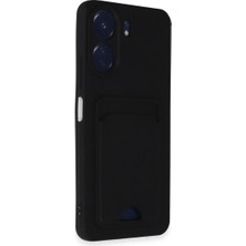 Mestore Xiaomi Redmi 13C Kılıf Kelvin Kartvizitli Silikon - Siyah