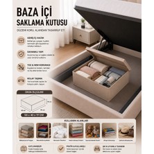 Pixue 2’li Premium Baza Tipi Kapaklı Sert Formlu Saklama Kutusu Seti (50X40X19 Cm)