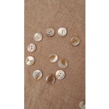 ILCARE Doğal Hakiki Midye Kabugu Düğme -15 mm 12 Adet