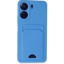 Mestore Xiaomi Redmi 13C Kılıf Kelvin Kartvizitli Silikon - Mavi