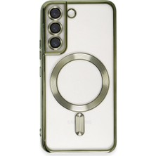 Mestore Samsung Galaxy S22 Kılıf Kross Magneticsafe Kapak - Koyu Yeşil