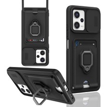 Mestore Xiaomi Poco X5 5g Kılıf Zuma Kartvizitli Yüzüklü Silikon - Siyah
