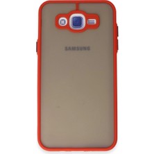 Mestore Samsung Galaxy J7 Kılıf Montreal Silikon Kapak - Kırmızı