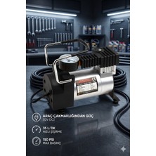 AutoBase Profesyonel Metal Oto Araç Hava Kompresörü 12V Lastik Pompası 150PSI