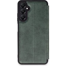 Mestore Samsung Galaxy S24 Fe Kılıf Flip Cover - Koyu Yeşil