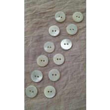 ILCARE Doğal Trokas Hakiki Inci Midye Kabugu Düğme -15 mm 12 Adet