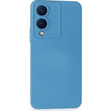 Mestore Vivo Y17S Kılıf Nano Içi Kadife Silikon - Mavi