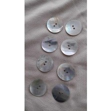 ILCARE Doğal Agoya Hakiki Inci Midye Kabugu Düğme 25 mm 8 Adet