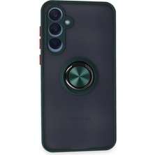 Mestore Samsung Galaxy A55 5g Kılıf Montreal Yüzüklü Silikon Kapak - Yeşil