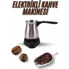 Svoria Store Elektrikli Cezve 800 Watt Paslanmaz Çelik Türk Kahve Makinesi Saplı