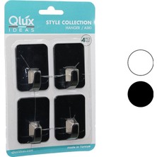 Svoria Store 4pcs Cloud Askı No-2 Siyah - Beyaz Plastik Yapışkanlı Montaj (5517)