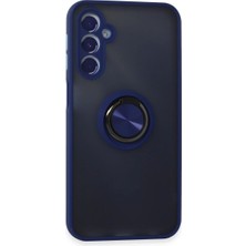 Mestore Samsung Galaxy M34 5g Kılıf Montreal Yüzüklü Silikon Kapak - Lacivert