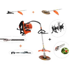 Mitsuyama Japon Sırt Tırpan  + Toprak Çapalama + Çit Kesme  + Dal Budama  + Kancalı  Zeytin Silkeleme Aparatı Set 63CC 5,7 Hp