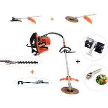 Mitsuyama Japon Sırt Tırpan  + Toprak Çapalama + Çit Kesme  + Dal Budama  + Kancalı  Zeytin Silkeleme Aparatı Set 63CC 5,7 Hp