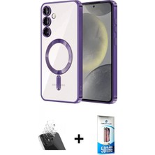 Marsilyan™- Galaxy S23 Plus Kılıf Nova Işık Özel Seri - Siyah 5d Eko Cam Ekran Koruyucu + Kamera Lens Koruma Cam - Sf