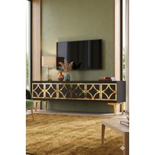 Yumedi Design TSA1237AG - Plovdiv Tv Stand , Tv Sehpası 120CM Antrasit-Gold