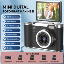 Azurtech 4K Mini Dijital Fotoğraf Makinesi 48MP Vlog Kamera Döner Ekranlı
