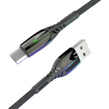 Ilkeshop Konfulon S91 Ledli Micro USB Kablo 1m 2.4A - Siyah