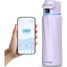 Boost Akıllı Su Şişesi, Hatırlatıcı ve Izleyici, Çift Duvarlı Vakum Yalıtımlı Şişeler Paslanmaz Çelik, 32 Oz Bpa Içermeyen Geniş Ağız, Spor Salonu, Ofis, Okul Için - Ideal Hediye, Mor