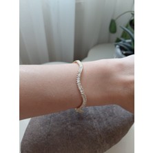 Lavante Butik Zirkon Taşlı Su Yolu Çelik Kadın Kolye