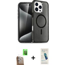 Marsilyan™- iPhone 16 Pro Kılıf Nova Asil Prime - Şeffaf Pasifik Cam Ekran Koruyucu + Raze Metal Kamera Lens - Cltm