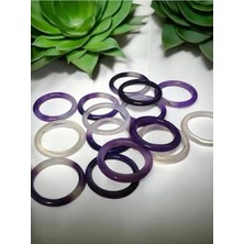 Zodyak Doğal Taş Akik Doğal Tas Yüzük Mor Akik Ince Boy Yüzük – 3mm 1 Adet