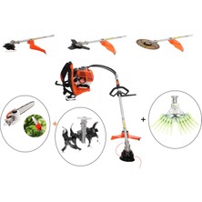Mitsuyama Japon Sırt Tırpan + Toprak Çapalama + Dal Budama + Tırnaklı Zeytin Silkeleme Aparatı Set 63CC 5,7 Hp