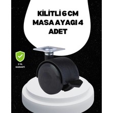 Svoria Store 6 cm Kilitli Tekerlek Ayak 4 Adet Sehpa ve Ekipman Uyumlu
