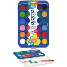 ArtMaster 24 Renk Sulu Boya 23MM 1 Paket Giotto 24 Lü Suluboya Fırça Hediyeli Canlı Renkler Acquerelli Kaliteli Yıkanabilir