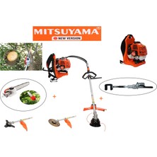 Mitsuyama Japon Sırt Tırpan + Dal Budama + Kancalı Zeytin Silkeleme Aparatı Set 63CC 5,7 Hp