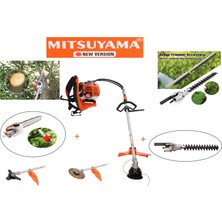 Mitsuyama Japon Sırt Tırpan + Dal Budama + Çit Kesme Aparatı Set 63CC 5,7 Hp