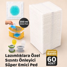 Guqqo Lazımlık Poşeti Sızıntı Önleyici Ped, 300ML Sıvı Emici, 60 Adet, Bantlı