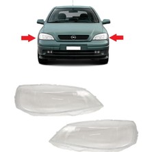 Wisco Opel Astra G 1998-2004 Uyumlu Sağ + Sol Far Camı Takım 2 Adet 1216156 1216157