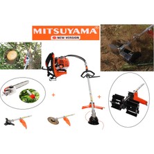 Mitsuyama Japon Sırt Tırpan + Toprak Çapalama + Dal Budama Aparatı Set 63CC 5,7 Hp