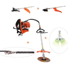 Mitsuyama Japon Sırt Tırpan + Çit Budama + Tırnaklı Zeytin Silkeleme Aparatı Set 63CC 5,7 Hp